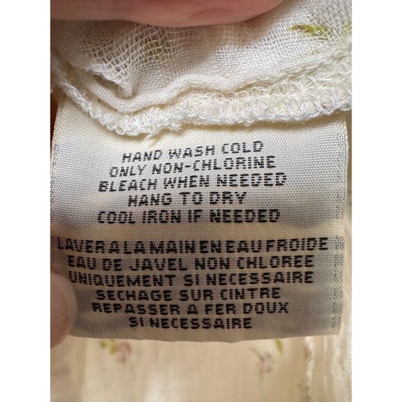 RALPH LAUREN DENIM & SUPPLY Floral Lace Up Peasant Blouse Ruffles, Sz L - Picture 8 of 9